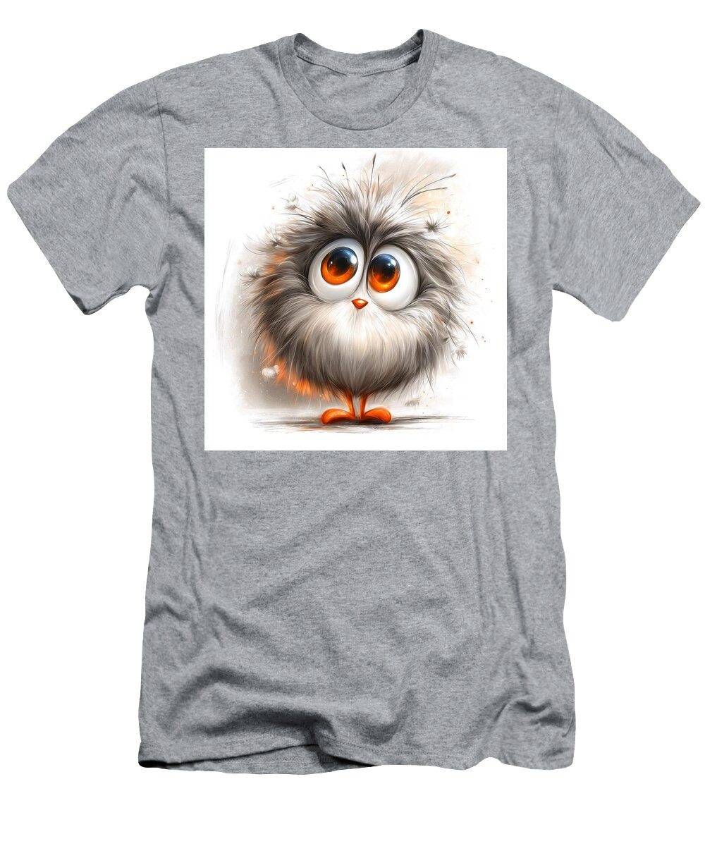043 Adorable Fluffy Bird with Large Eyes Nikolay Panov T-Shirt