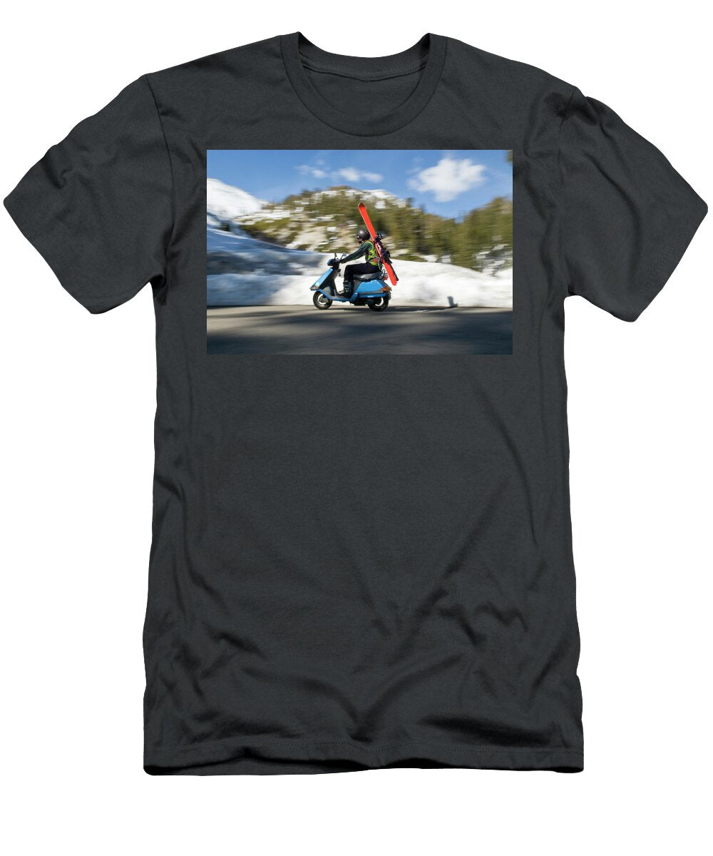 1 a Young Man Rides a Scooter Keri Oberly T-Shirt