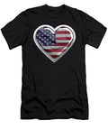 1 America Heart American Flag Design Gift for USA Patriots Art Frikiland T-Shirt