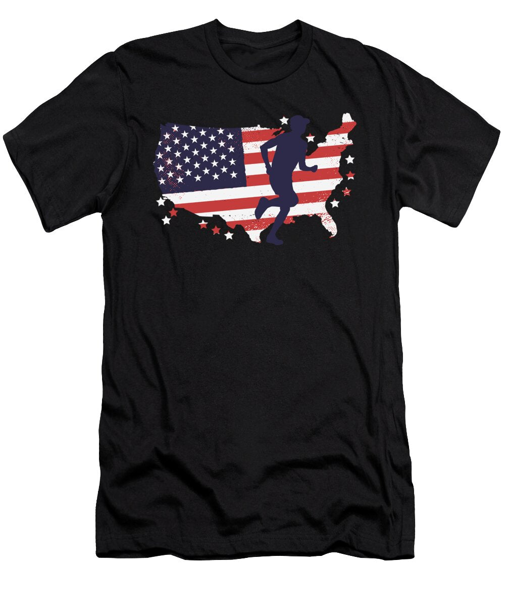 1 American Flag Ultra Run Greenoptix T-Shirt