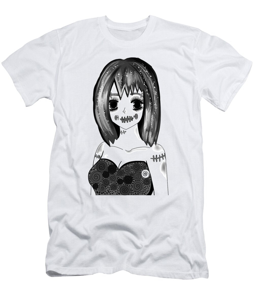 1 Anime Zombie Girl Black and White Kaylin Watchorn T-Shirt