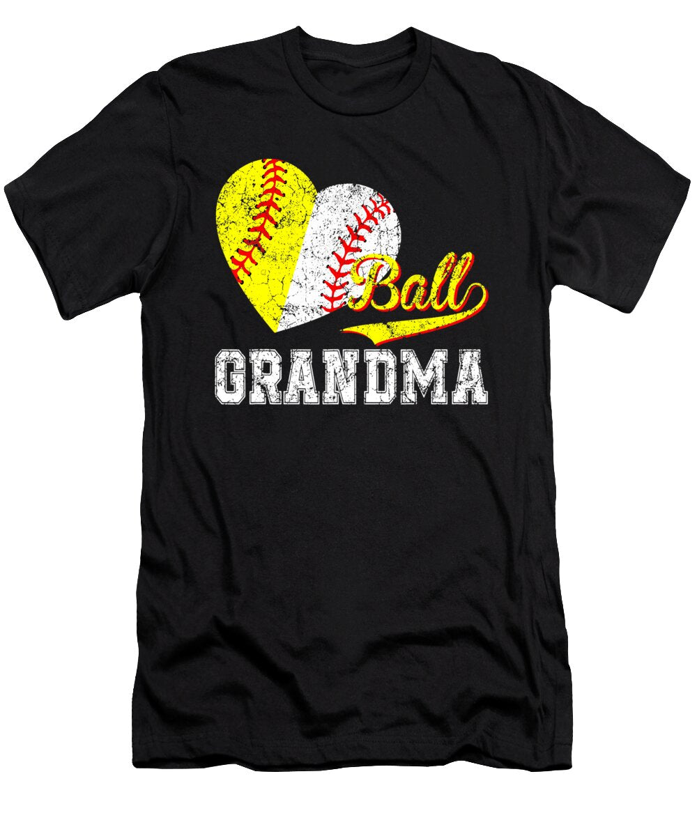 1 Baseball Softball Ball Heart Grandma Mothers Day Dhbubble T-Shirt