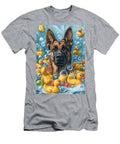 1 Belgian Malinois Dog Frolicking in a Bubbly Bathtub Adrien Efren T-Shirt