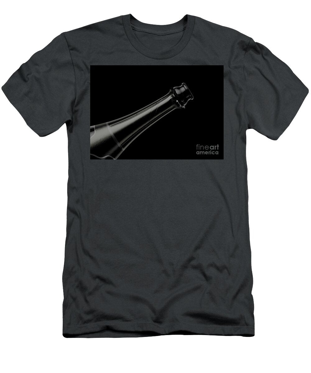 1 Black Champagne Bottle Open Neck Allan Swart T-Shirt
