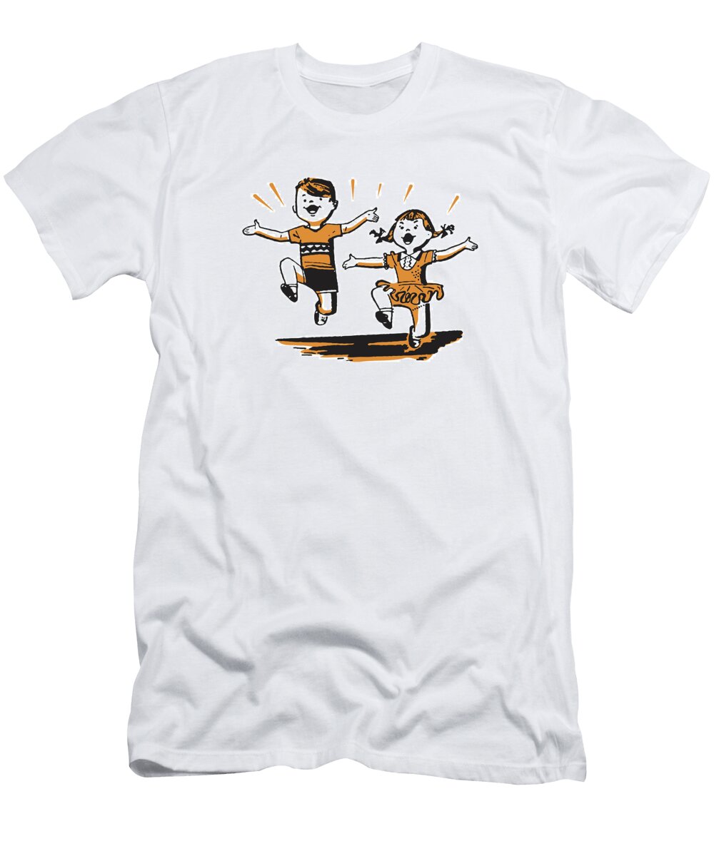 1 Boy and Girl Playing Csa Images T-Shirt