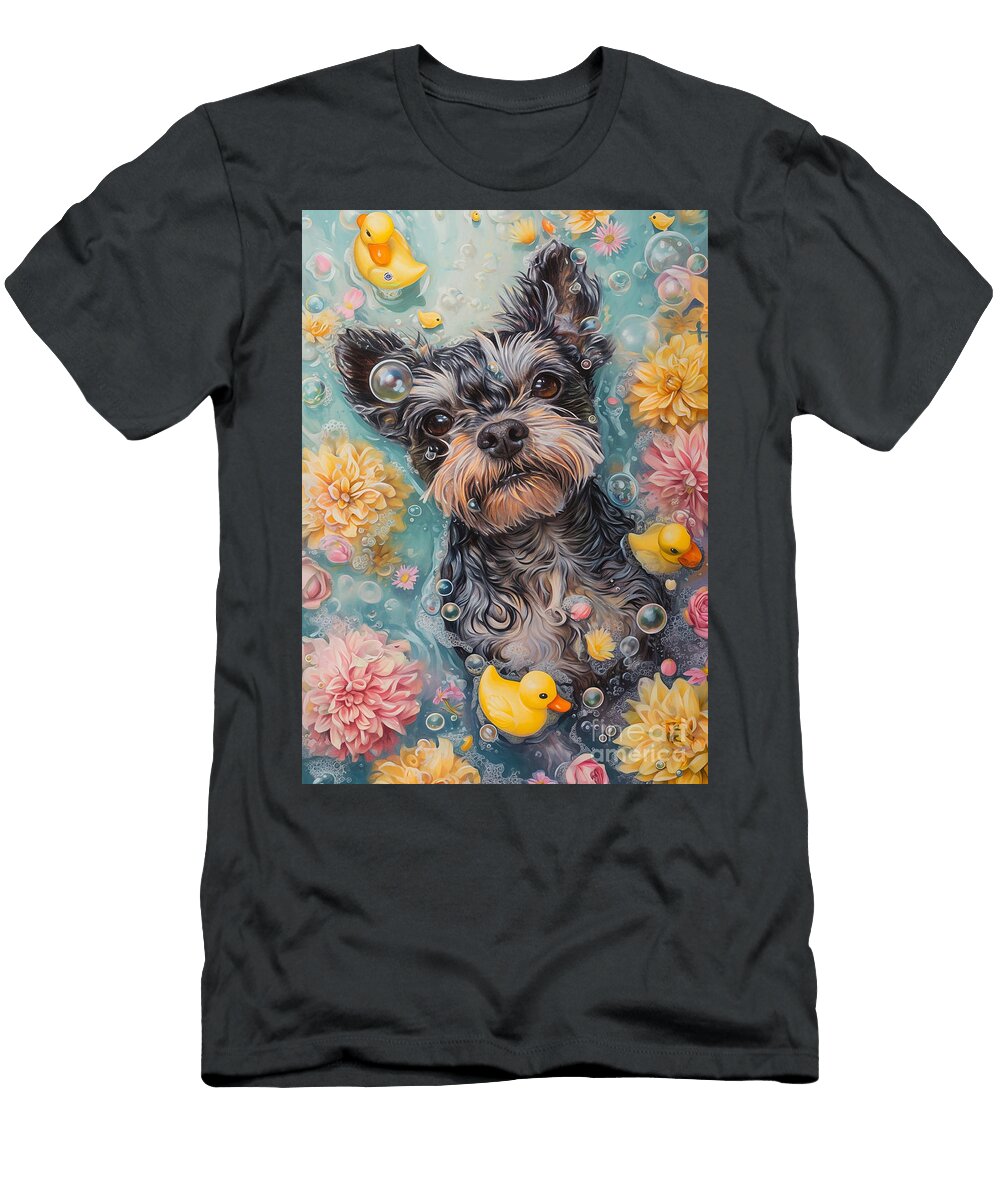 1 Brussels Griffon Dog Frolicking in a Bubbly Bathtub Adrien Efren T-Shirt