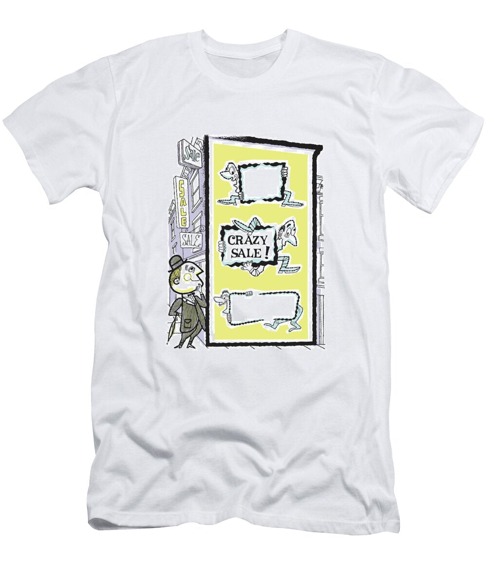 1 Businessman Looking At Blank Sale Signs Csa Images T-Shirt
