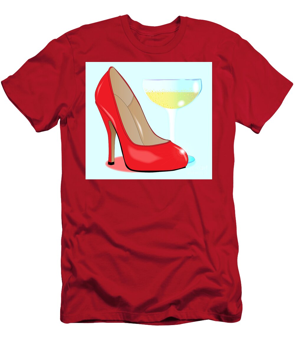 1 Champagne and Ladies Shoe Bigalbaloo Stock T-Shirt