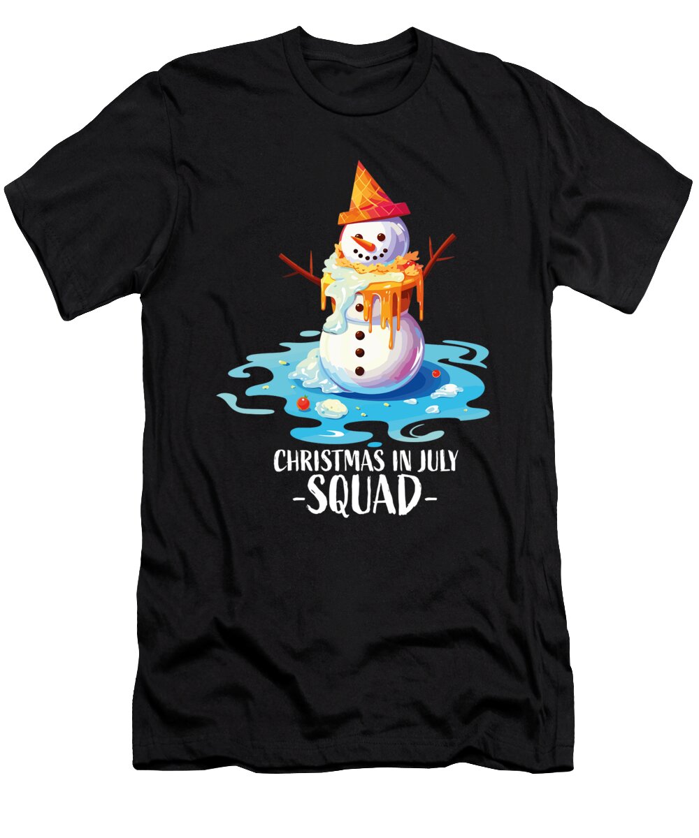 1 Christmas in July Snowman Ice Cream Toms Store T-Shirt