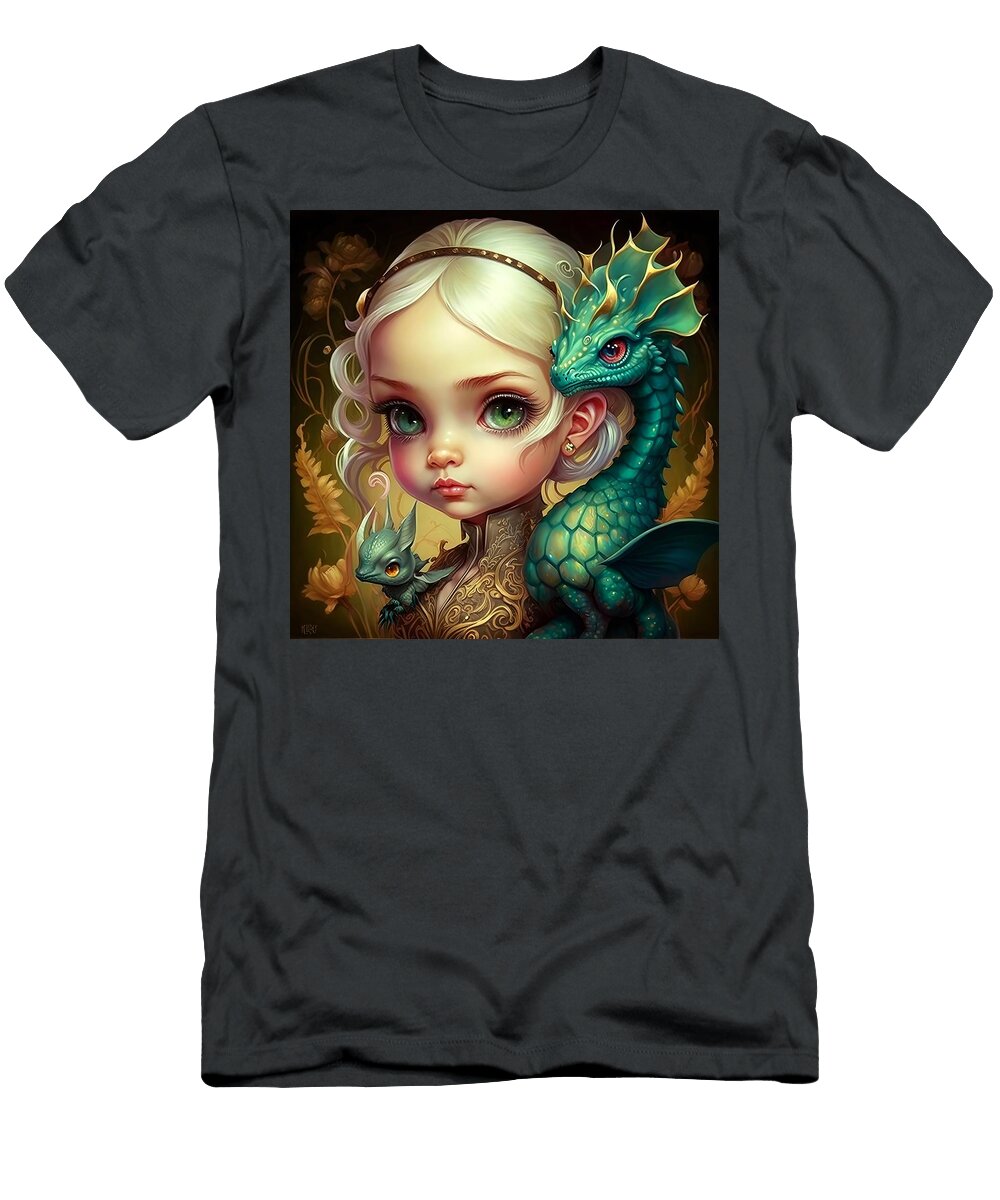 1 Cute Girl with Little Dragon Lilia D T-Shirt