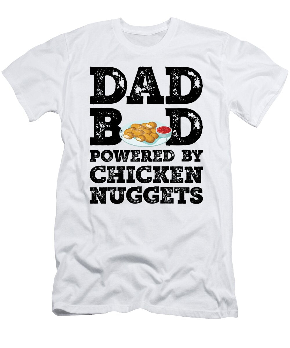 1 Dad Bod Powered By Chicken Nuggets Father Figure Gifts Idea with Funny Graphic for Food Lovers Orange Pieces T-Shirt