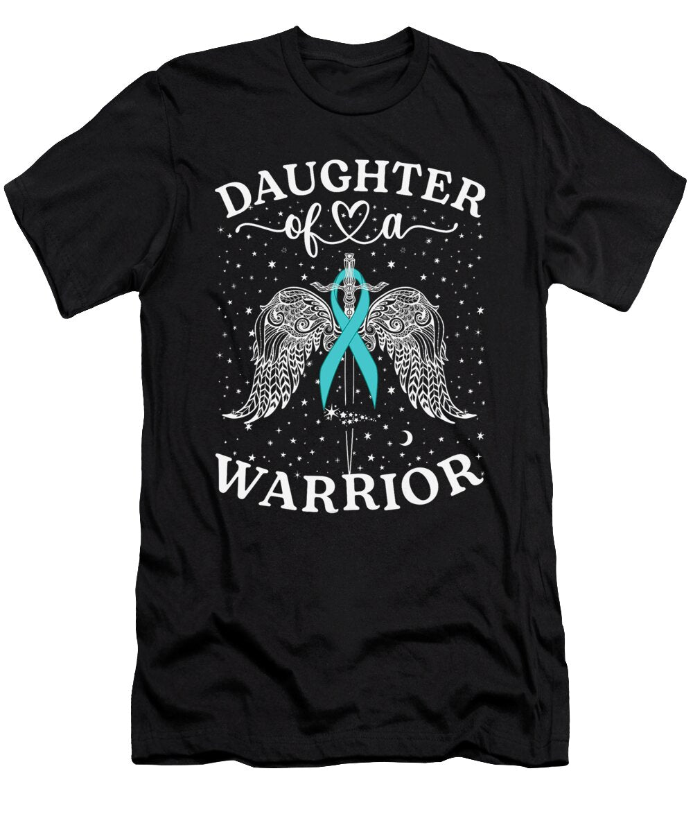 1 Daughter of a Warrior Ovarian Cancer Awareness Support Dhbubble T-Shirt