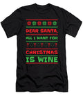 1 Dear Santa Christmas Wine Holiday Drinking Wine Lover Toms Store T-Shirt