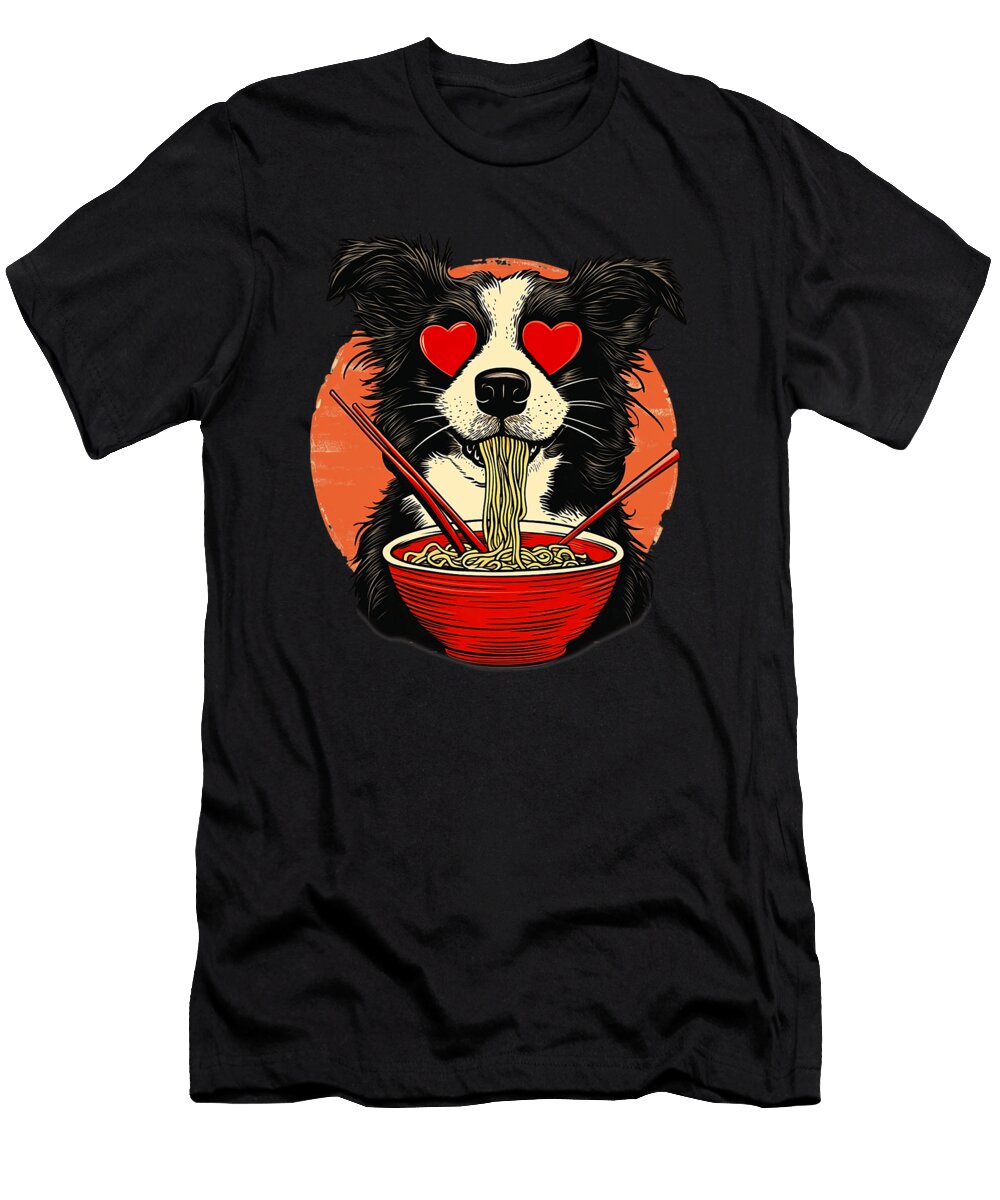 1 Dog Heart Eyes Japanese Ramen Funny Dog Day Zyneu Gangd T-Shirt
