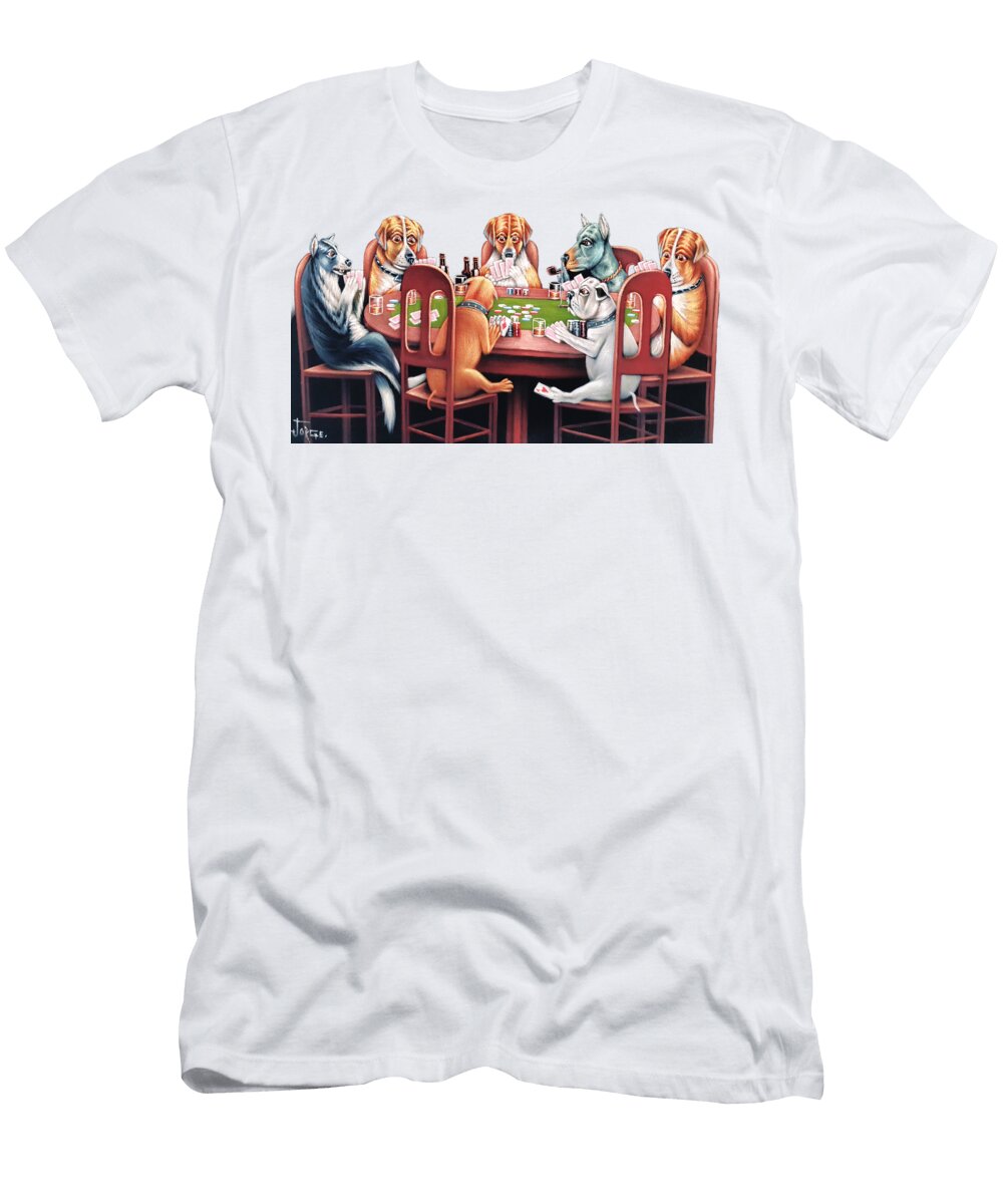 1 Dogs Playing Poker After Coolidge Jorge Terrones T-Shirt