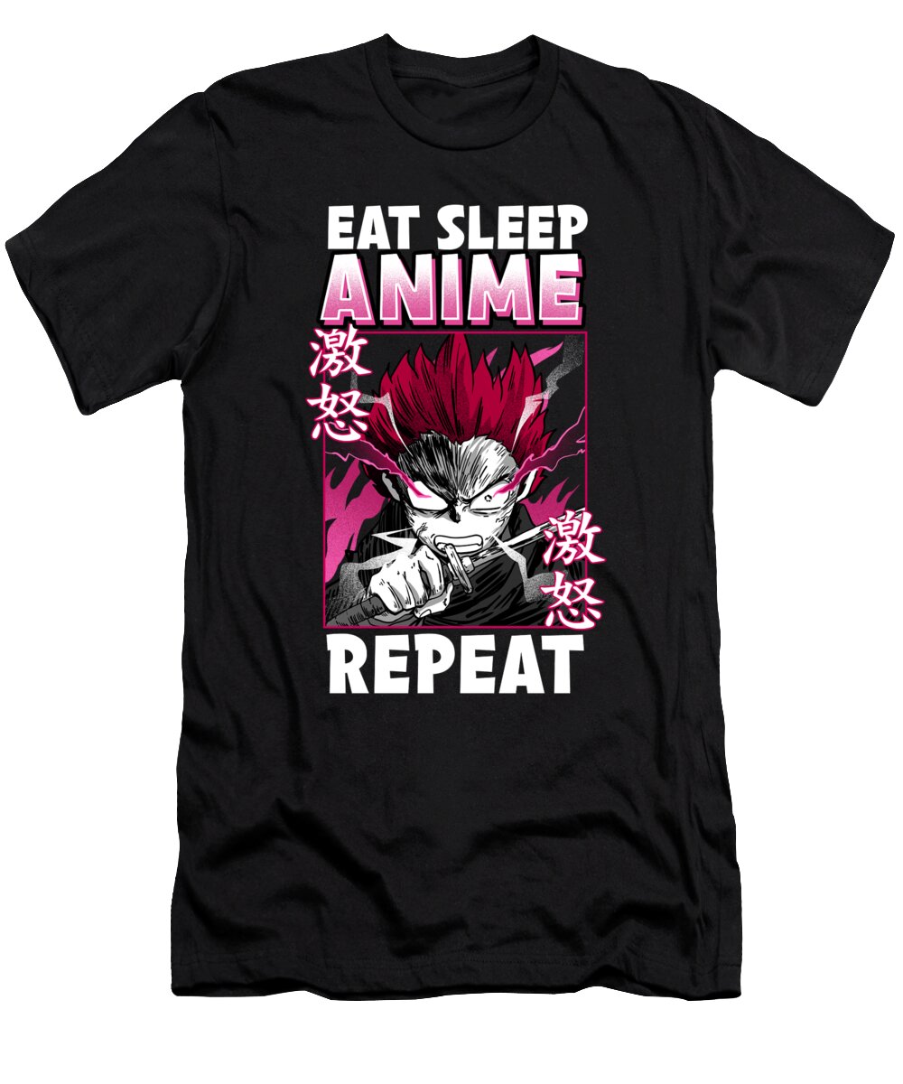 1 Eat Sleep Anime Repeat I Chibi Kawaii Otaku Bi Nutz T-Shirt