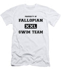 1 Fallopian Swim Team Black Text Pelo Blanco Photo T-Shirt