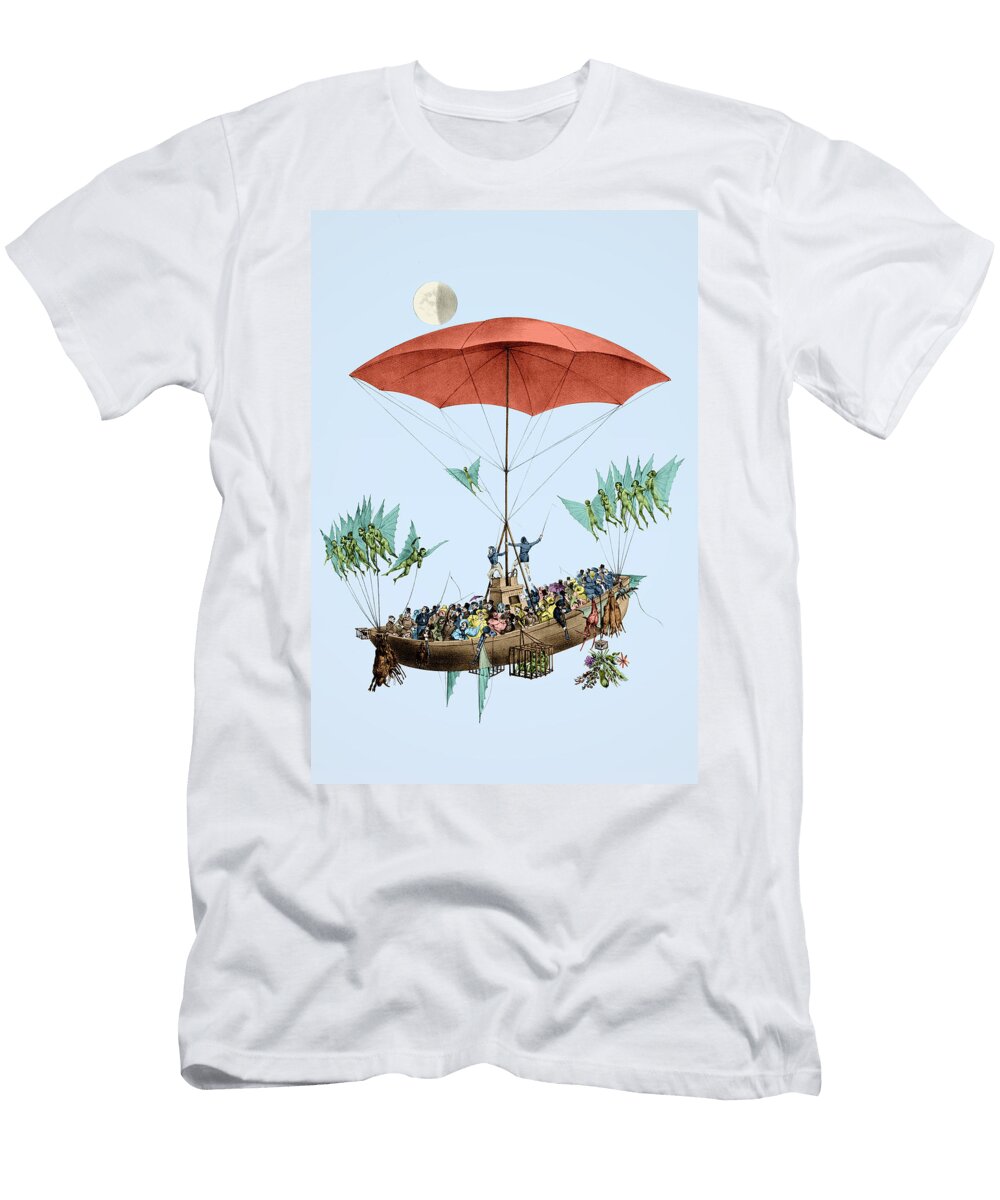 1 Flying Machine Returning From Moon 1836 Science Source T-Shirt