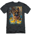 1 German Shepherd Dog Frolicking in a Bubbly Bathtub Adrien Efren T-Shirt