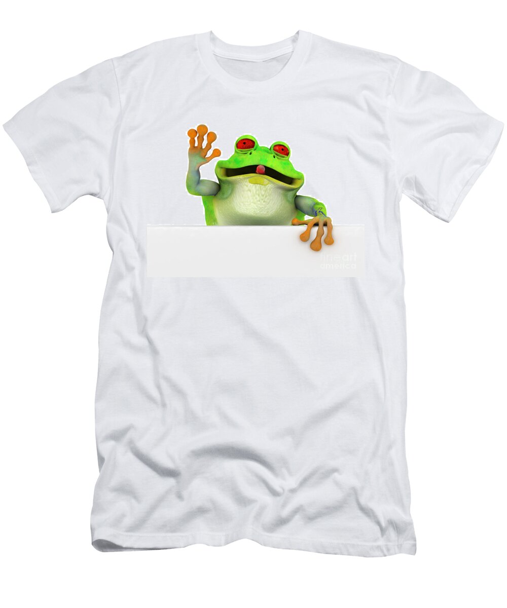 1 Happy Toon Frog with a White Banner Photocreo Michal Bednarek T-Shirt