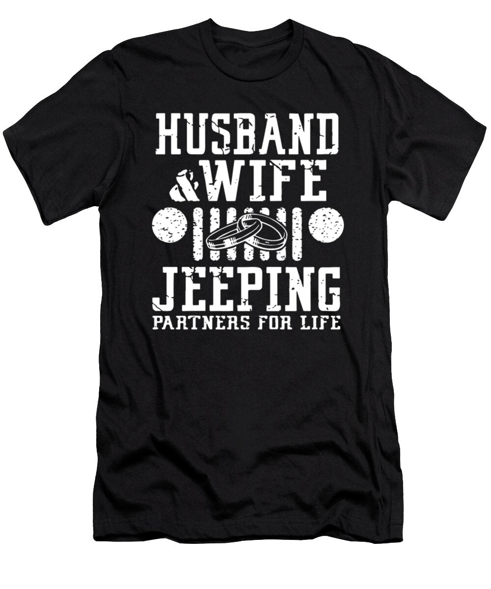 1 Husband and Wife Jeeping Partners for Life Tinh Tran Le Thanh T-Shirt