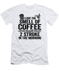 1 I Love the Smell of Coffee and 2 Stroke in the Morning Funny Motocross Lisa Stronzi T-Shirt
