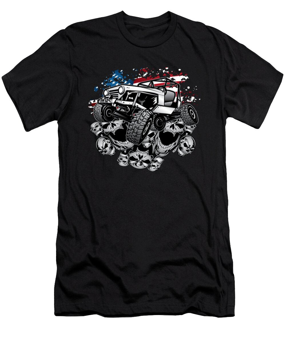 1 Jeep American Flag with Skulls Tinh Tran Le Thanh T-Shirt