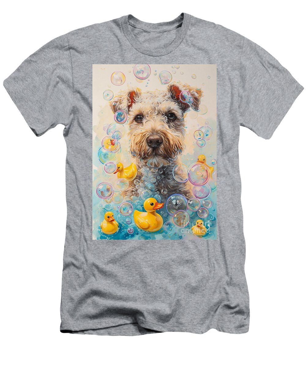 1 Lakeland Terrier Dog Enjoying a Bubbly Bath Adrien Efren T-Shirt