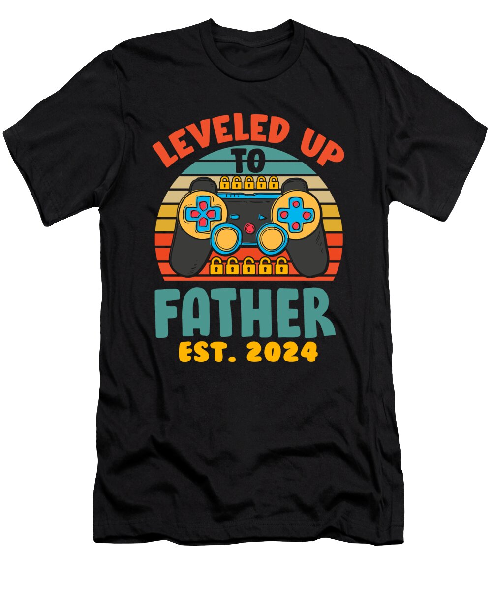 1 Leveled Up to Father Est 2024 Dhbubble T-Shirt