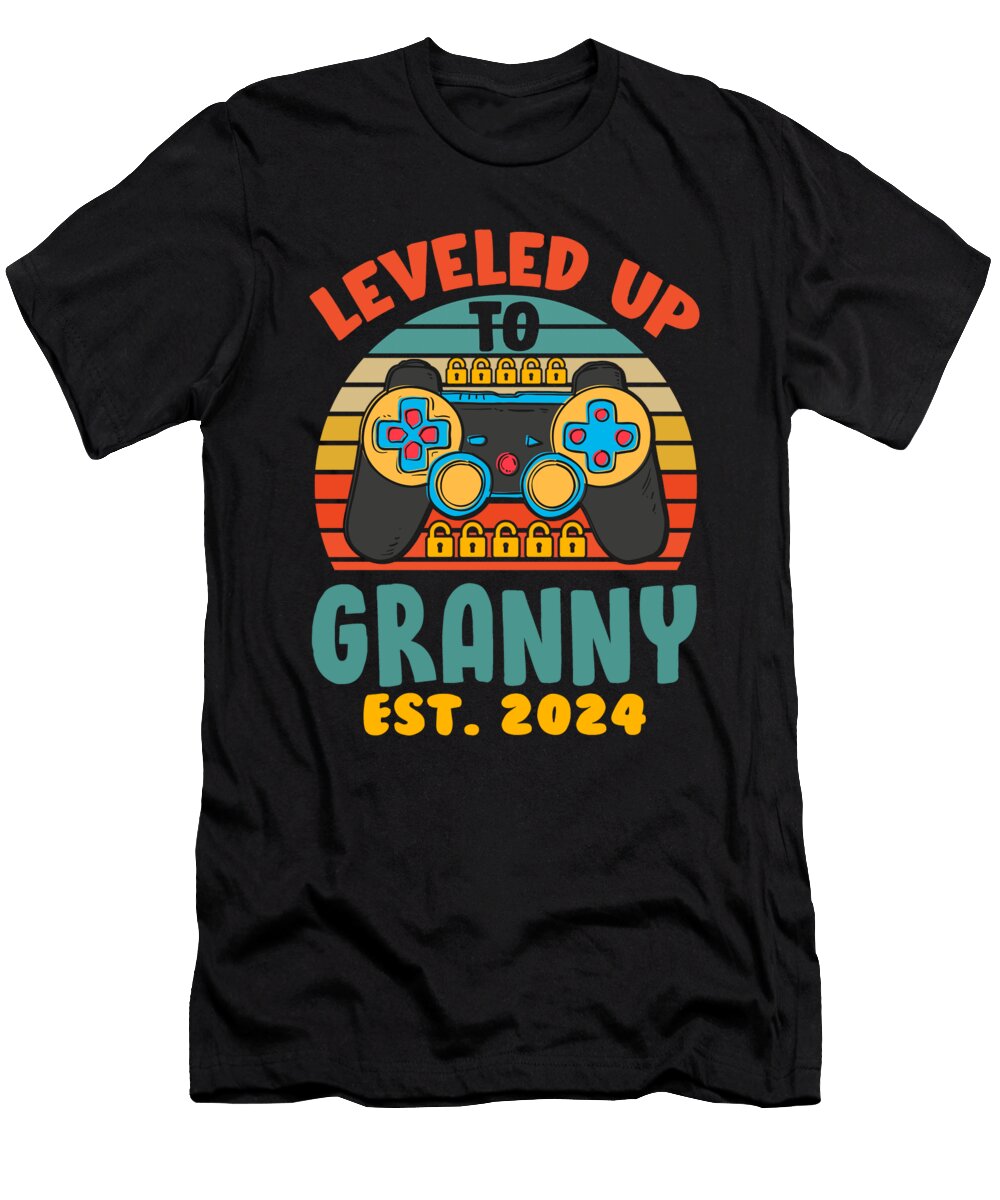 1 Leveled Up to Granny Est 2024 Dhbubble T-Shirt