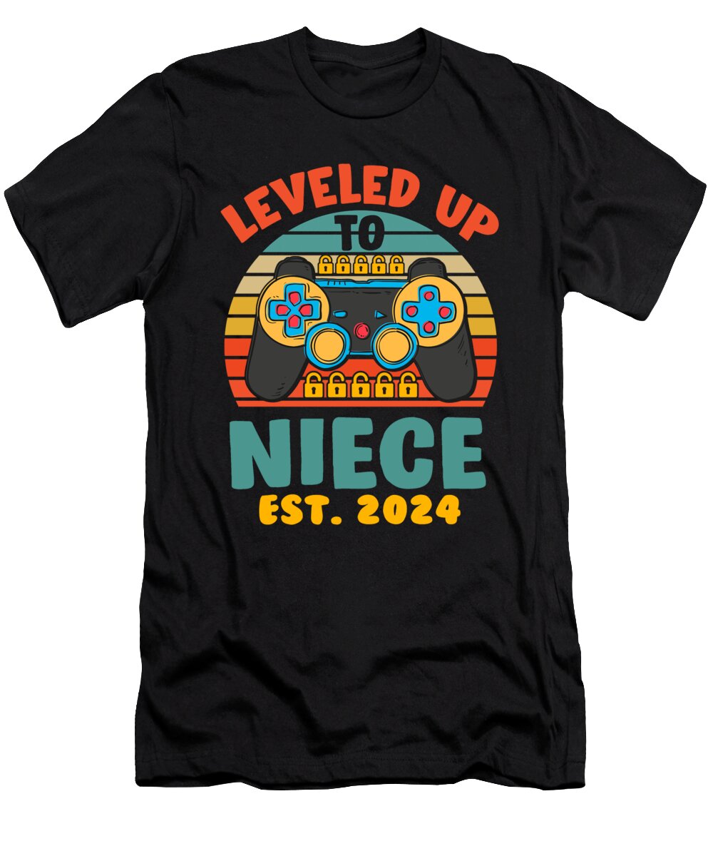 1 Leveled Up to Niece Est 2024 Dhbubble T-Shirt