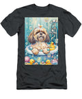 1 Lhasa Apso Dog Frolicking in a Bubbly Bathtub Adrien Efren T-Shirt