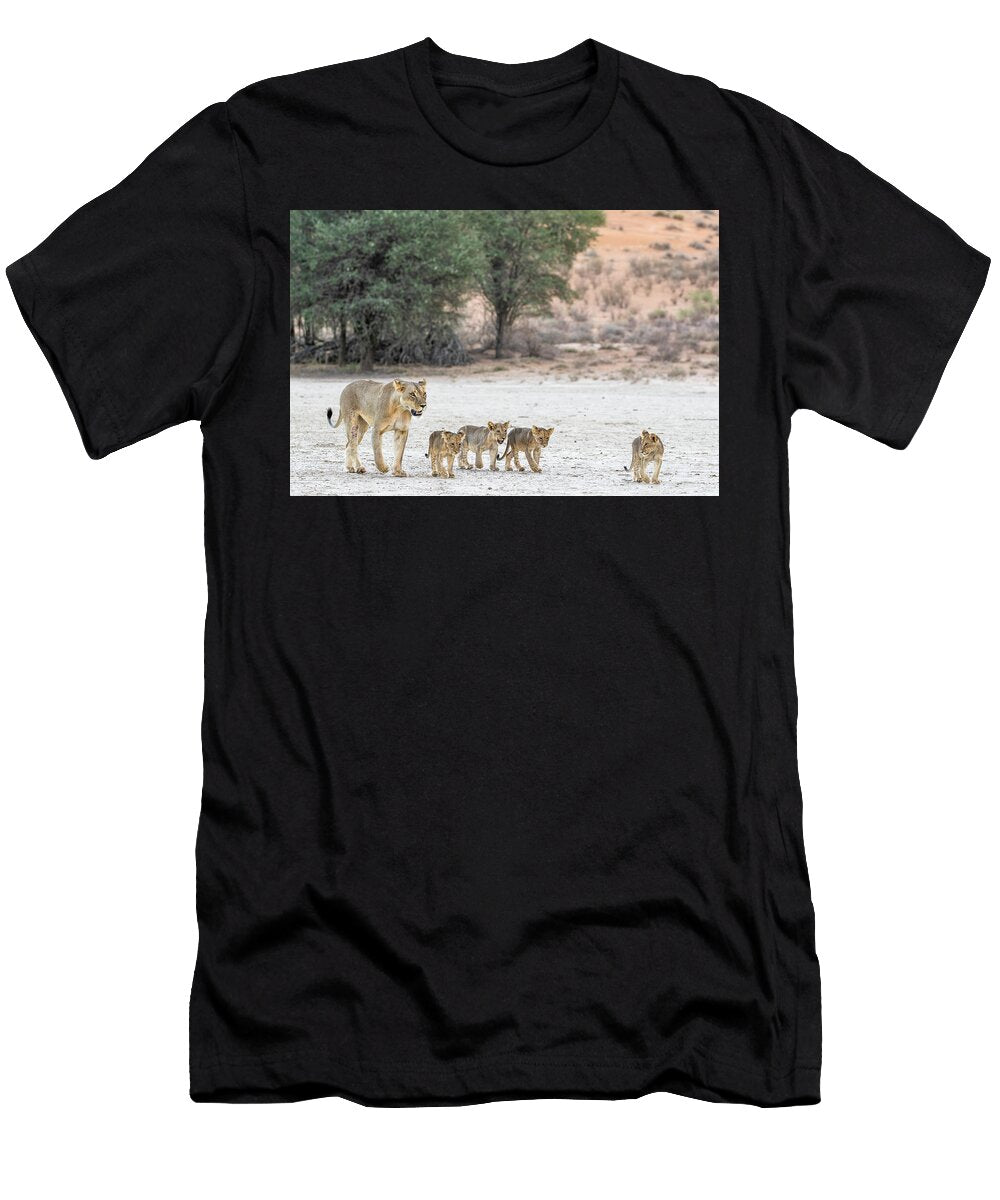 1 Lioness with Cubs Kgalagadi Transfrontier Park South Ann Steve Toon Natureplcom T-Shirt