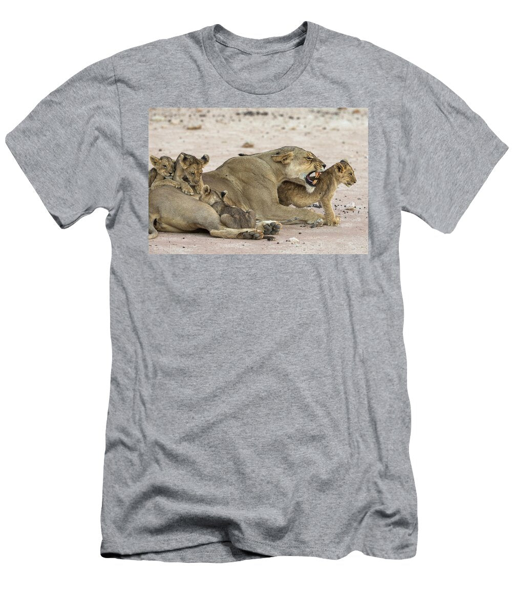 1 Lioness with Suckling Cubs Kgalagadi Transfrontier Park Ann Steve Toon Natureplcom T-Shirt