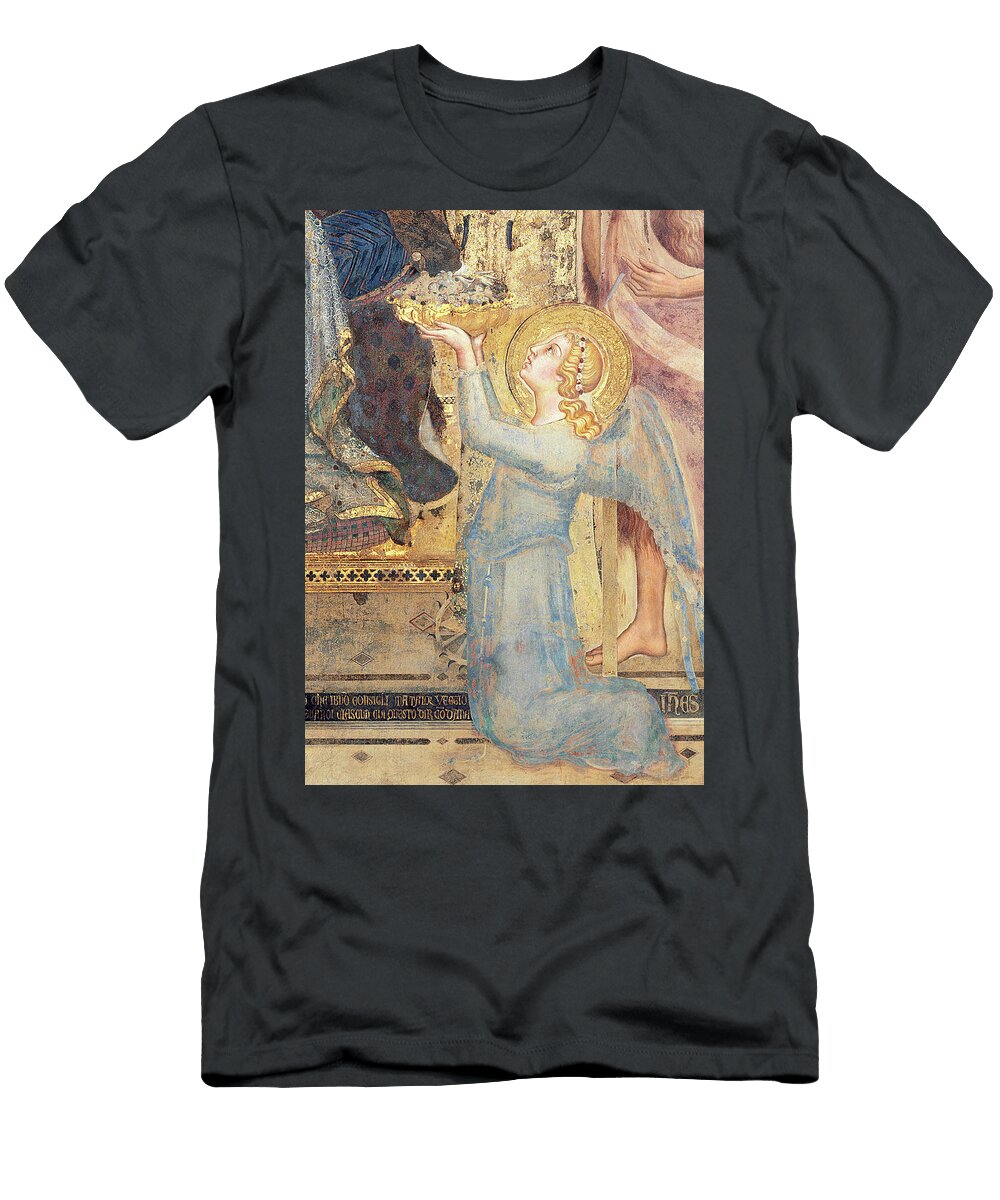 1 Maesta Angel Offering Flowers to the Virgin Simone Martini T-Shirt
