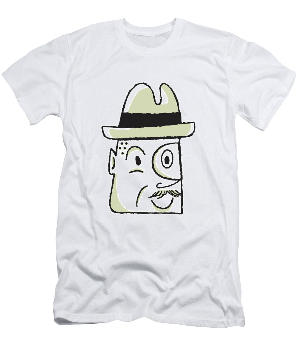 1 Man in Hat with Mustache Csa Images T-Shirt