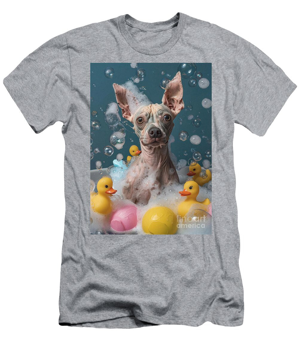 1 Mexican Hairless Dog Enjoying a Bubbly Bath Adrien Efren T-Shirt