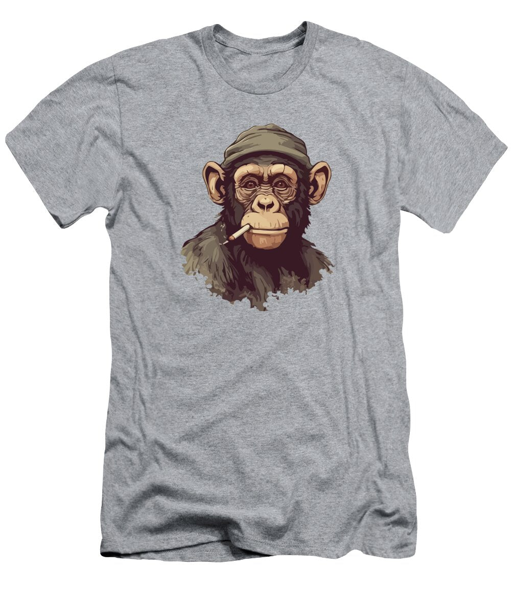 1 Monkey Smoking Cigarette Amir Faysal T-Shirt