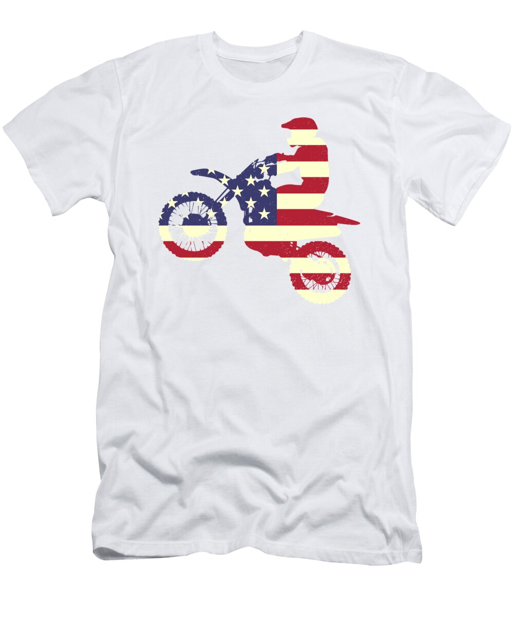 1 Motocross USA Flag Steven Zimmer T-Shirt