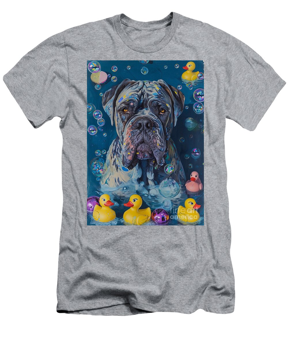 1 Neapolitan Mastiff Dog Enjoying a Bubbly Bath Adrien Efren T-Shirt