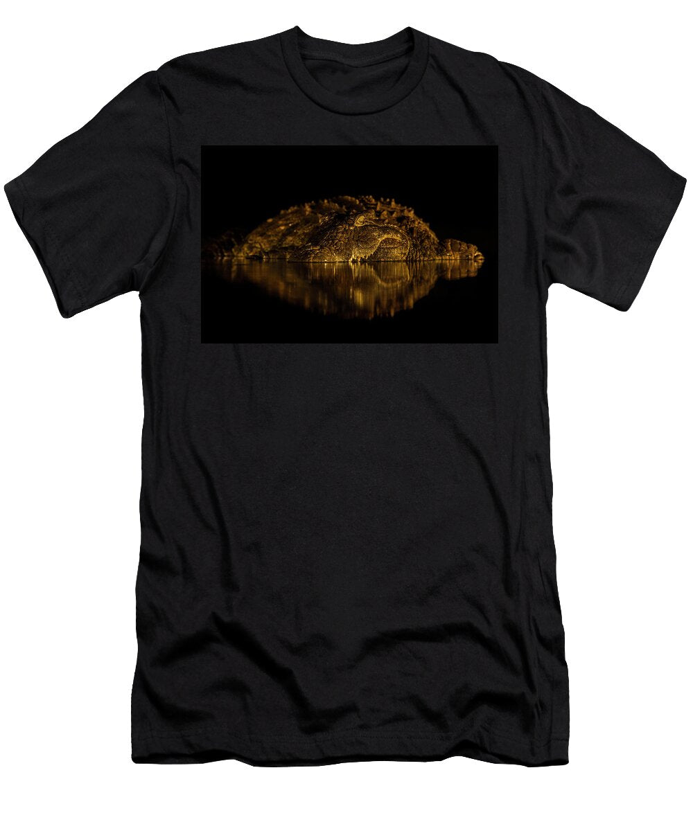 1 Nile Crocodile At Night Zimanga Private Game Reserve Ann Steve Toon Natureplcom T-Shirt