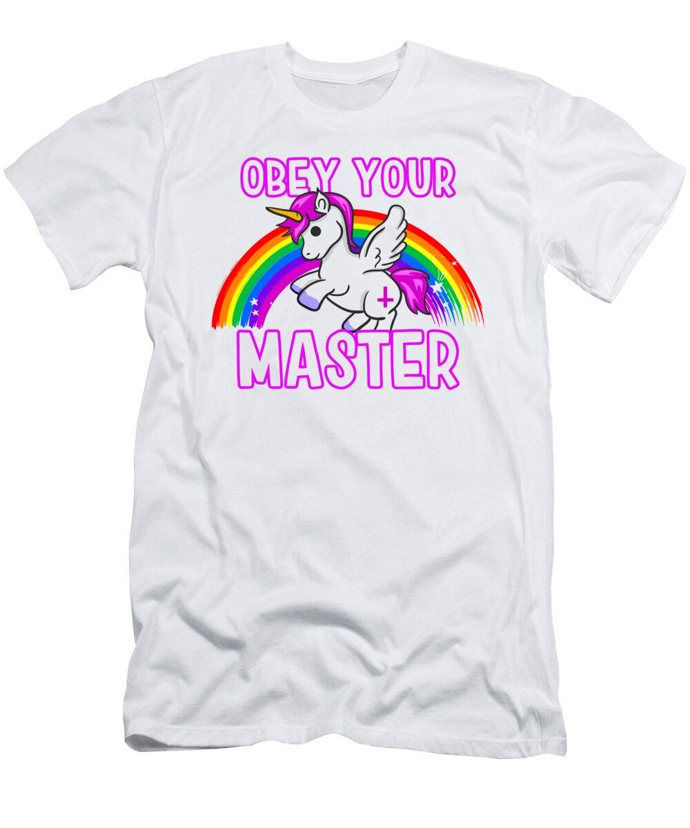 1 Obey Your Master Unicorn Rainbow Heavy Metal Mister T-Shirt