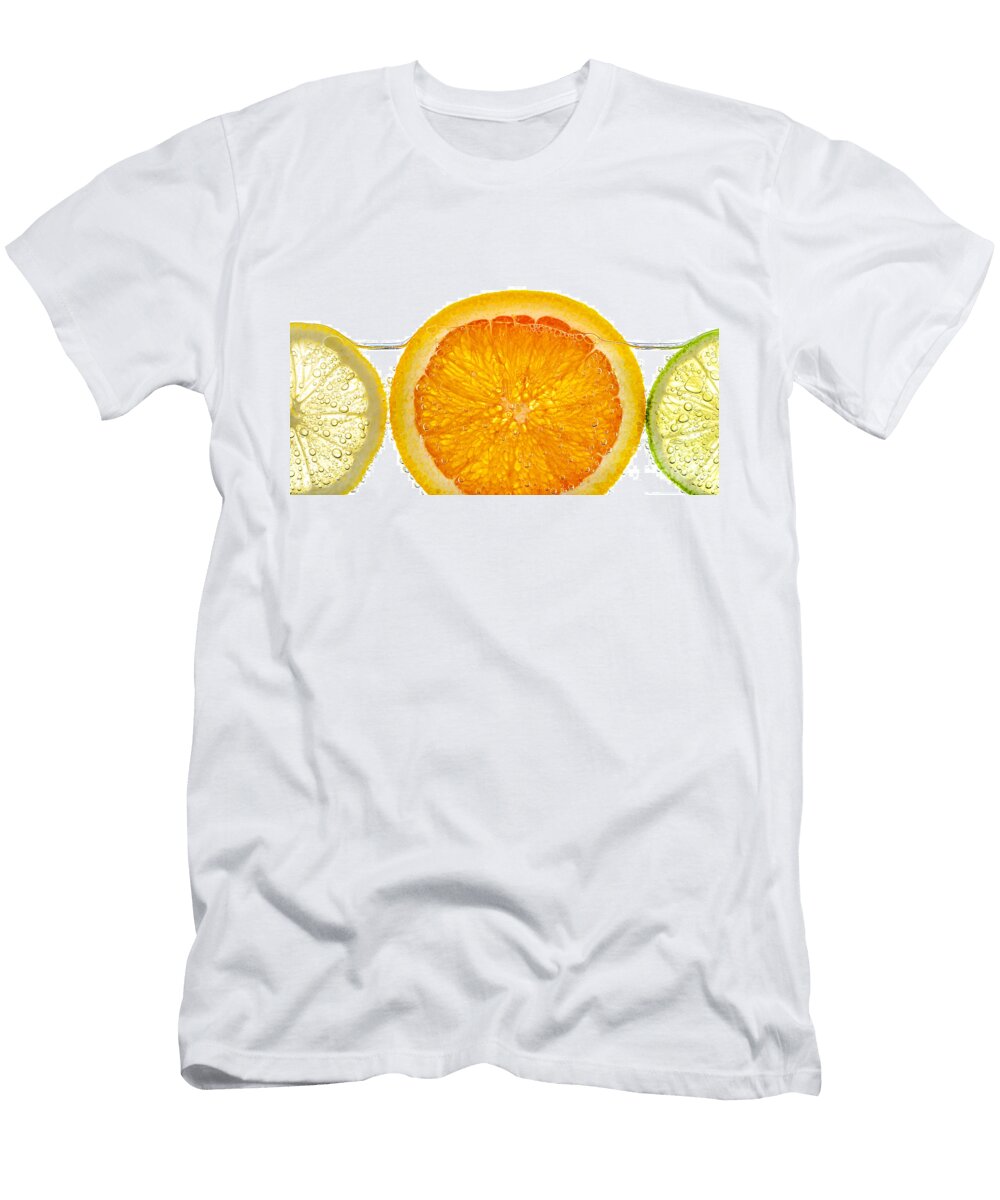 1 Orange Lemon and Lime Slices in Water Elena Elisseeva T-Shirt
