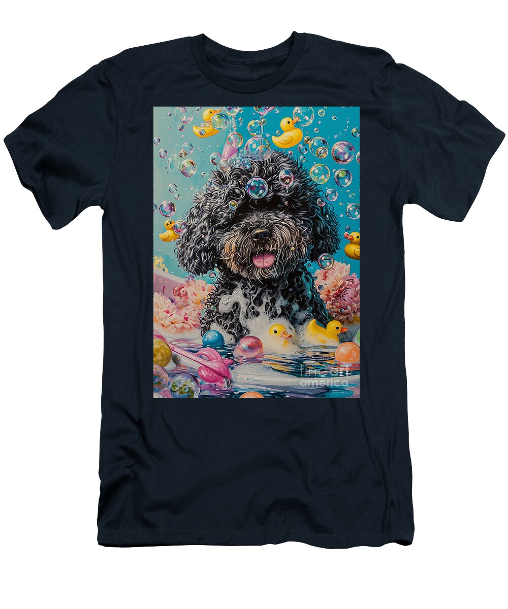 1 Puli Dog Enjoying a Bubbly Bath Adrien Efren T-Shirt