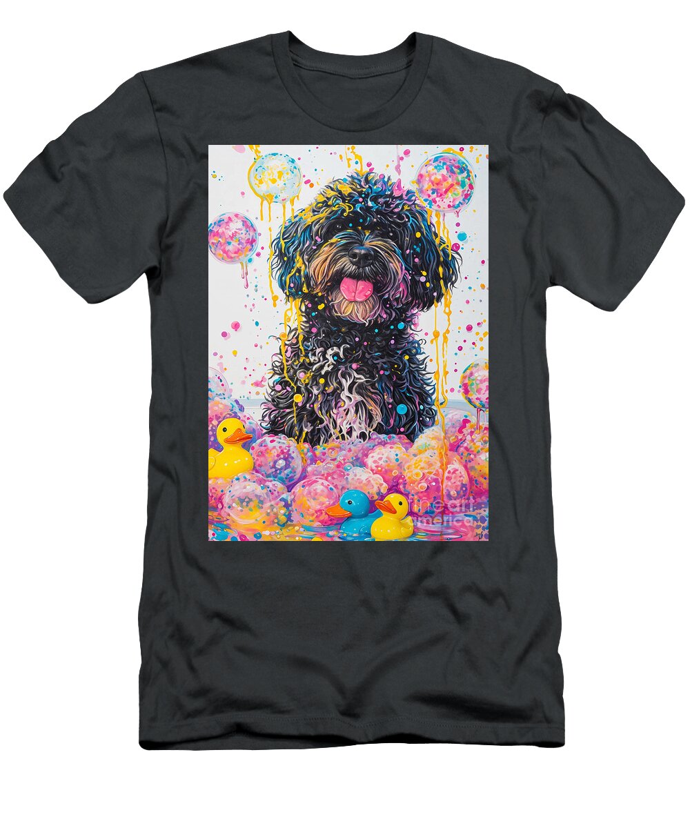 1 Puli Dog Frolicking in a Bubbly Bathtub Adrien Efren T-Shirt