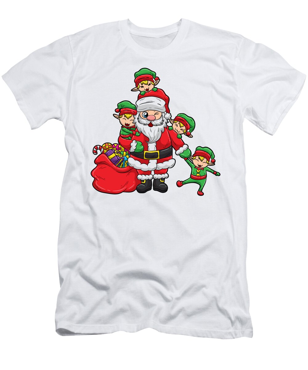 1 Santa Claus with Elves Christmas Illustration Siegfried Czerny T-Shirt