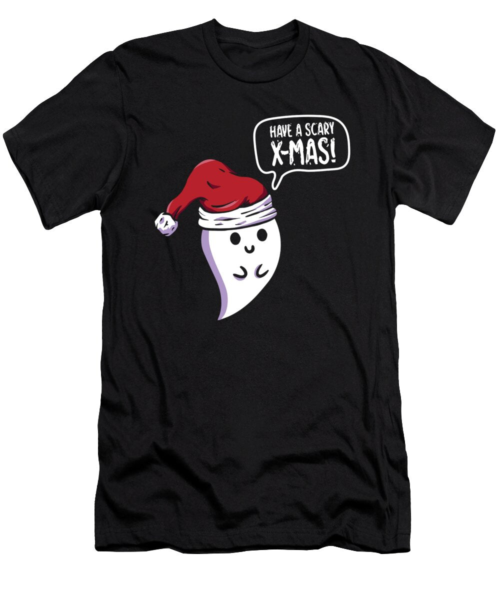 1 Scary Halloween Cute Ghost Christmas Santa Message Toms Store T-Shirt