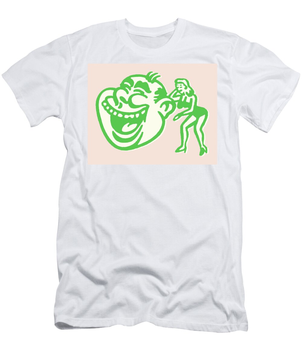 1 Smiling Man with Woman Whispering in Ear Csa Images T-Shirt
