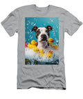 1 Staffordshire Bull Terrier Dog Enjoying a Bubbly Bath Adrien Efren T-Shirt