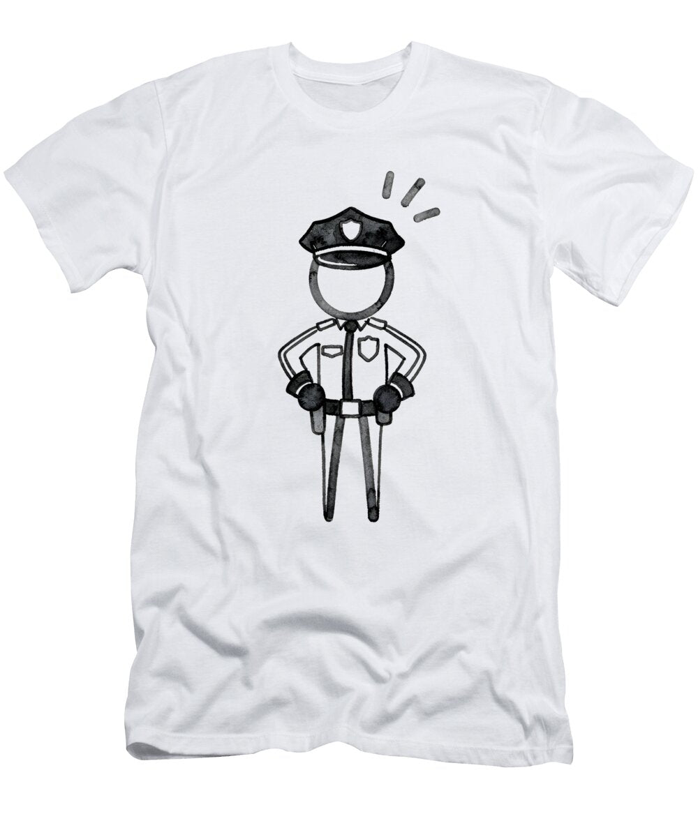 1 Stick Figure Police Officer Mounir Khalfouf T-Shirt